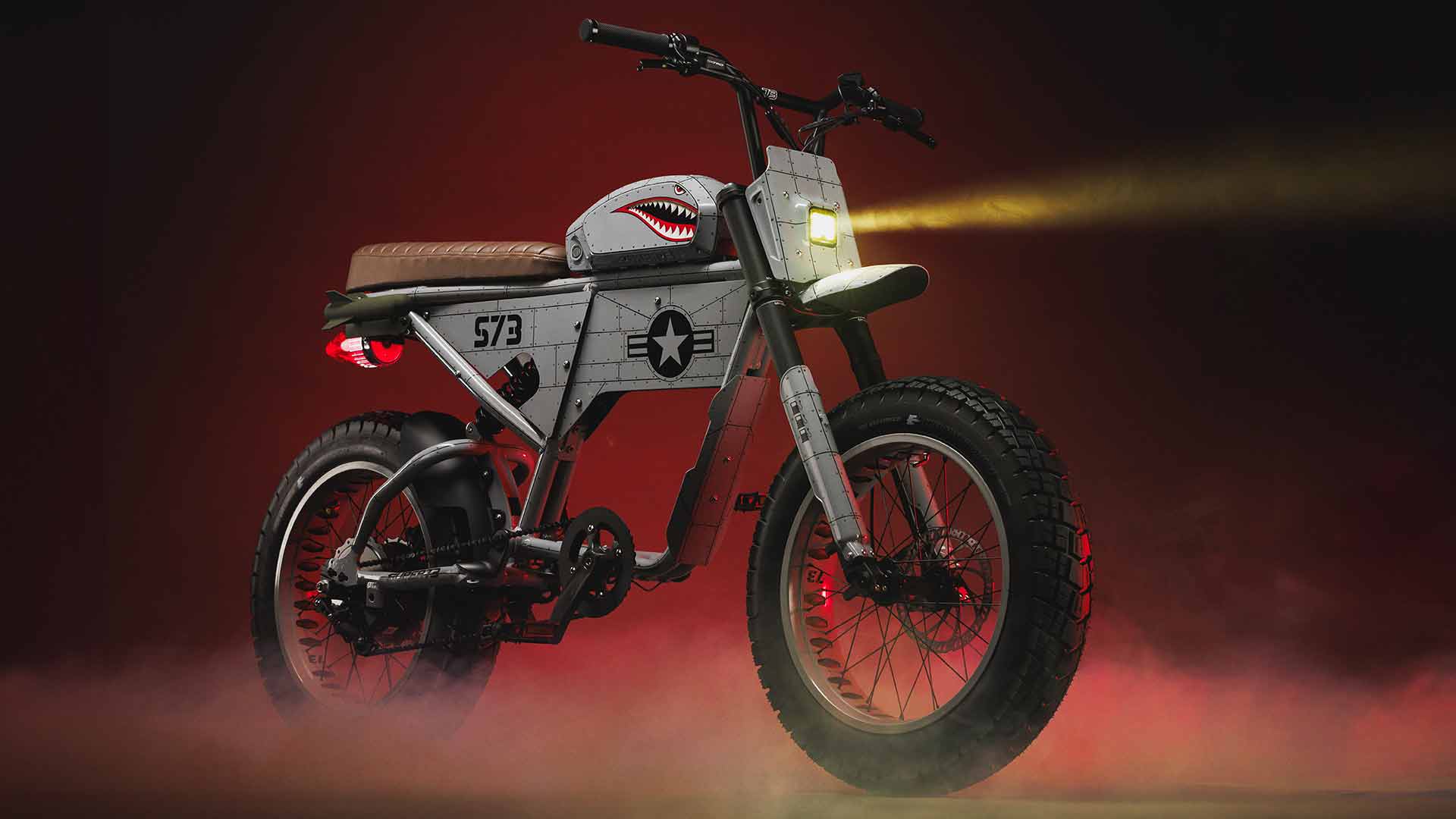 Side view if a custom SUPER73 ebike.