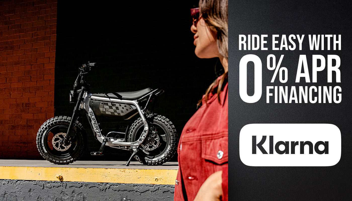 Click to read about financing options with Klarna | Ride easy with 0% APR financing