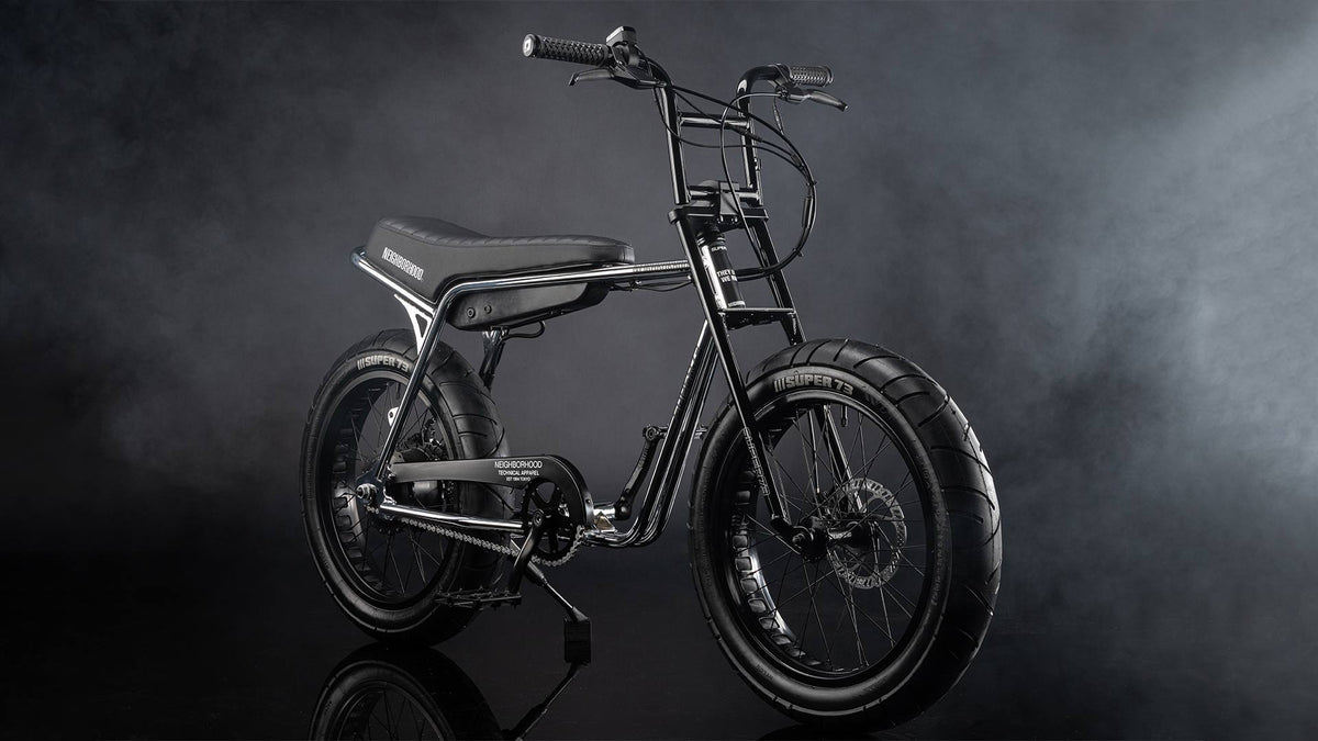 Super73 Neighborhood halo custom ebike in smokey studio shot