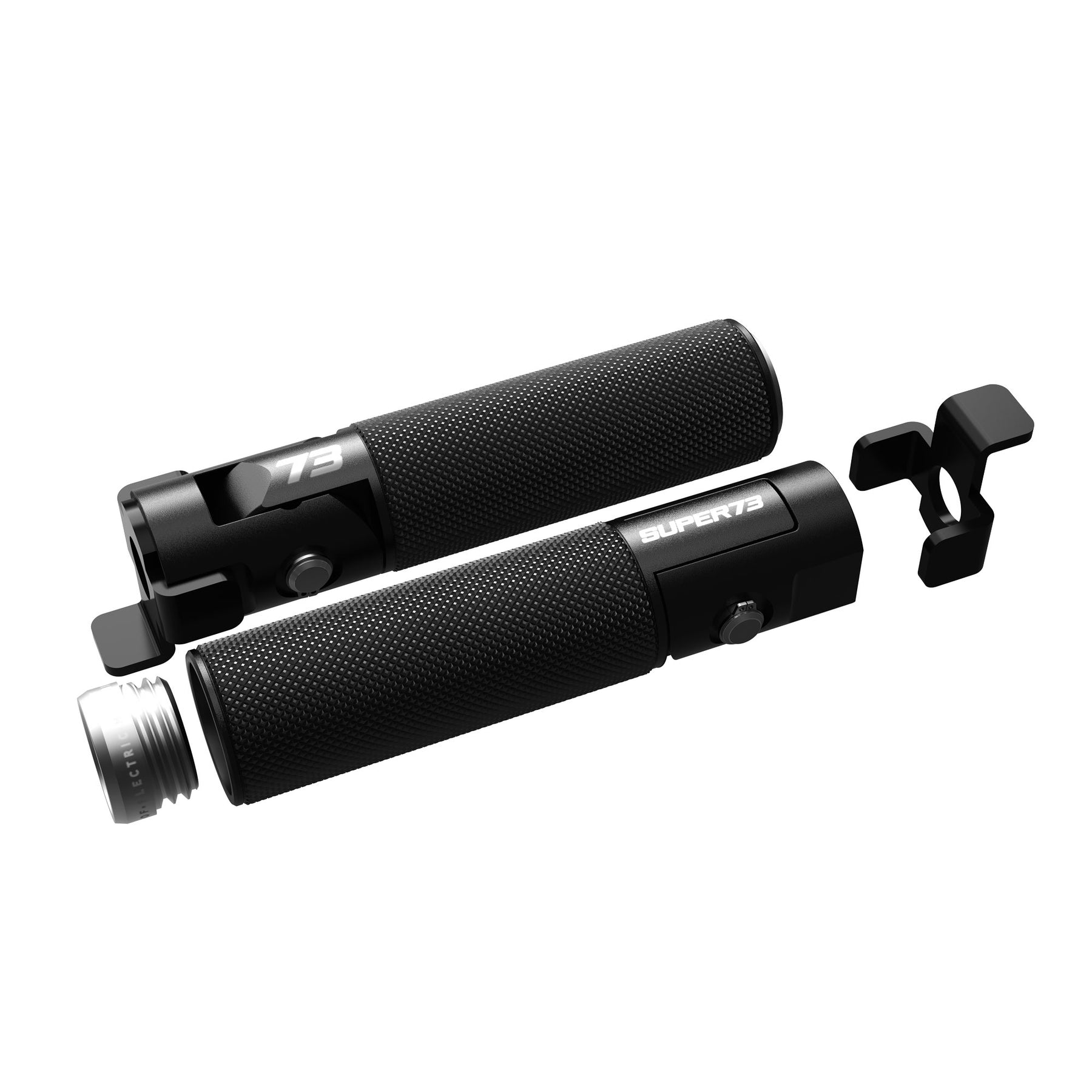 Folding peg with aluminum cap on white background