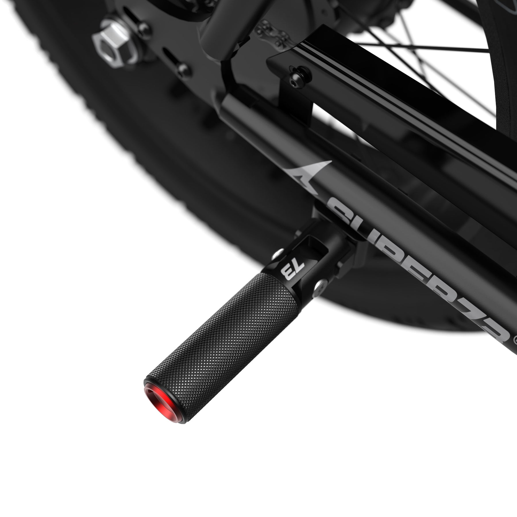 Folding peg with red cap on bike view 2