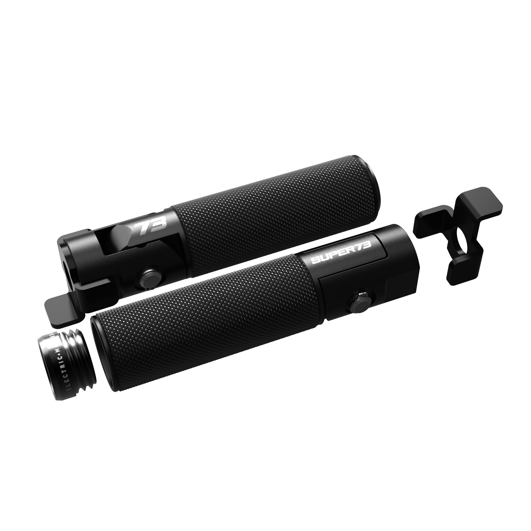 Folding peg with black cap on white background