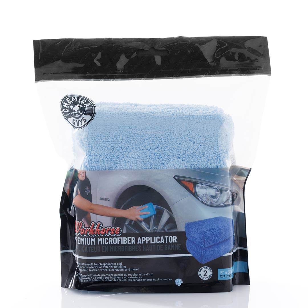 Chemical Guys Premium Grade Microfiber Applicator Pads Blue (2 Pack) -  Universal