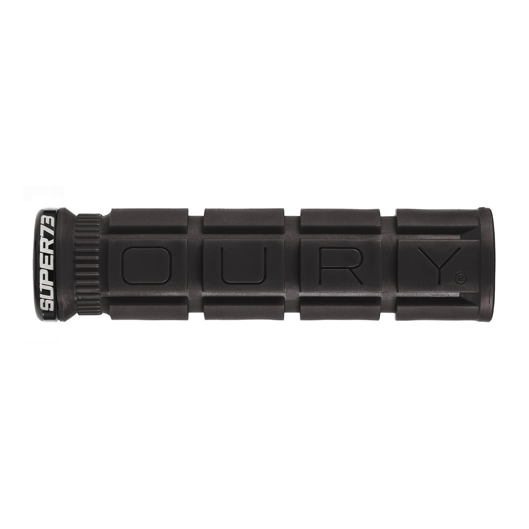 Jet Black SUPER73 x Oury Single-Sided Locked-On V2 Grip on white background.