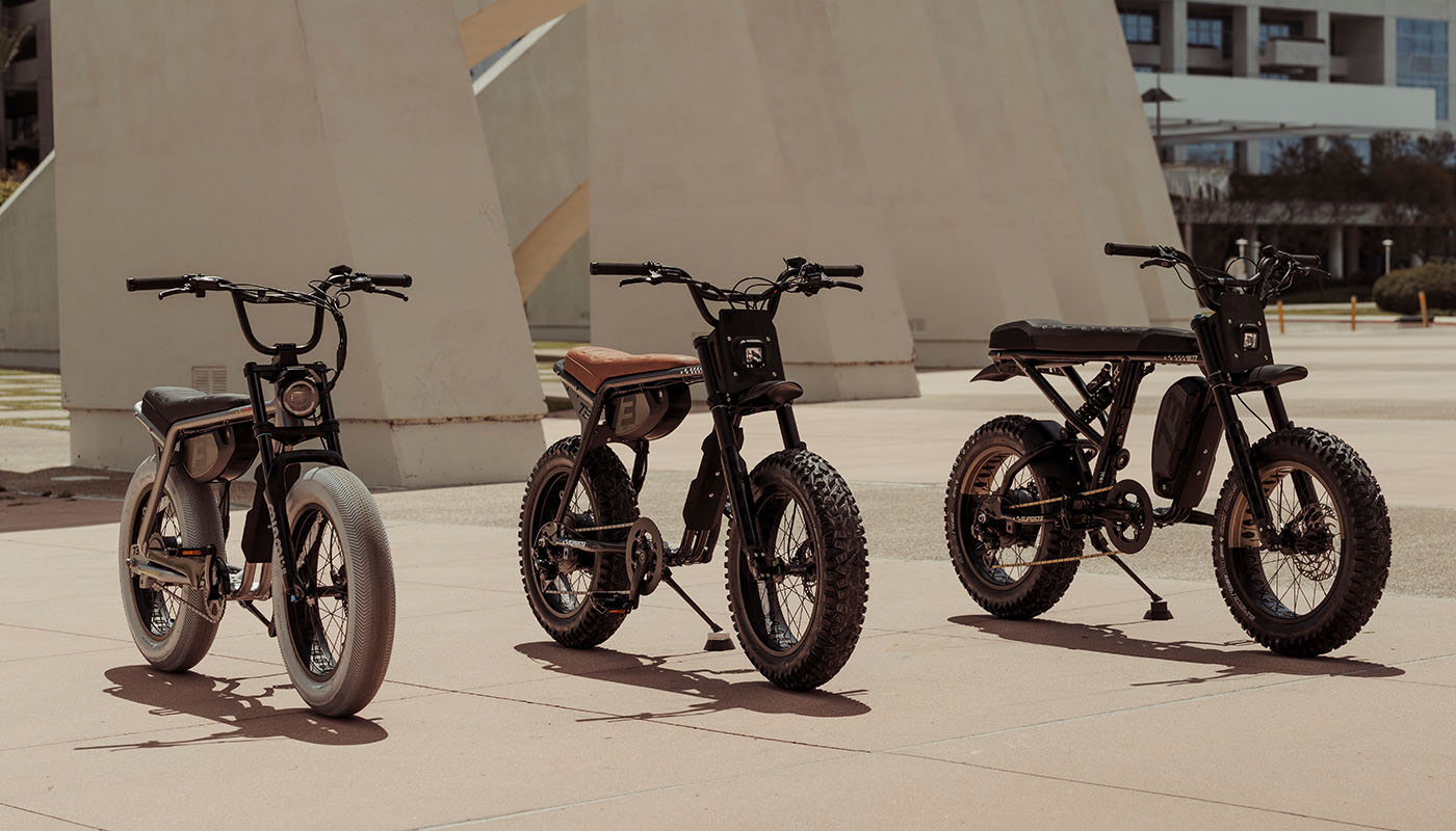 Friends riding their SUPER73 ebikes together.