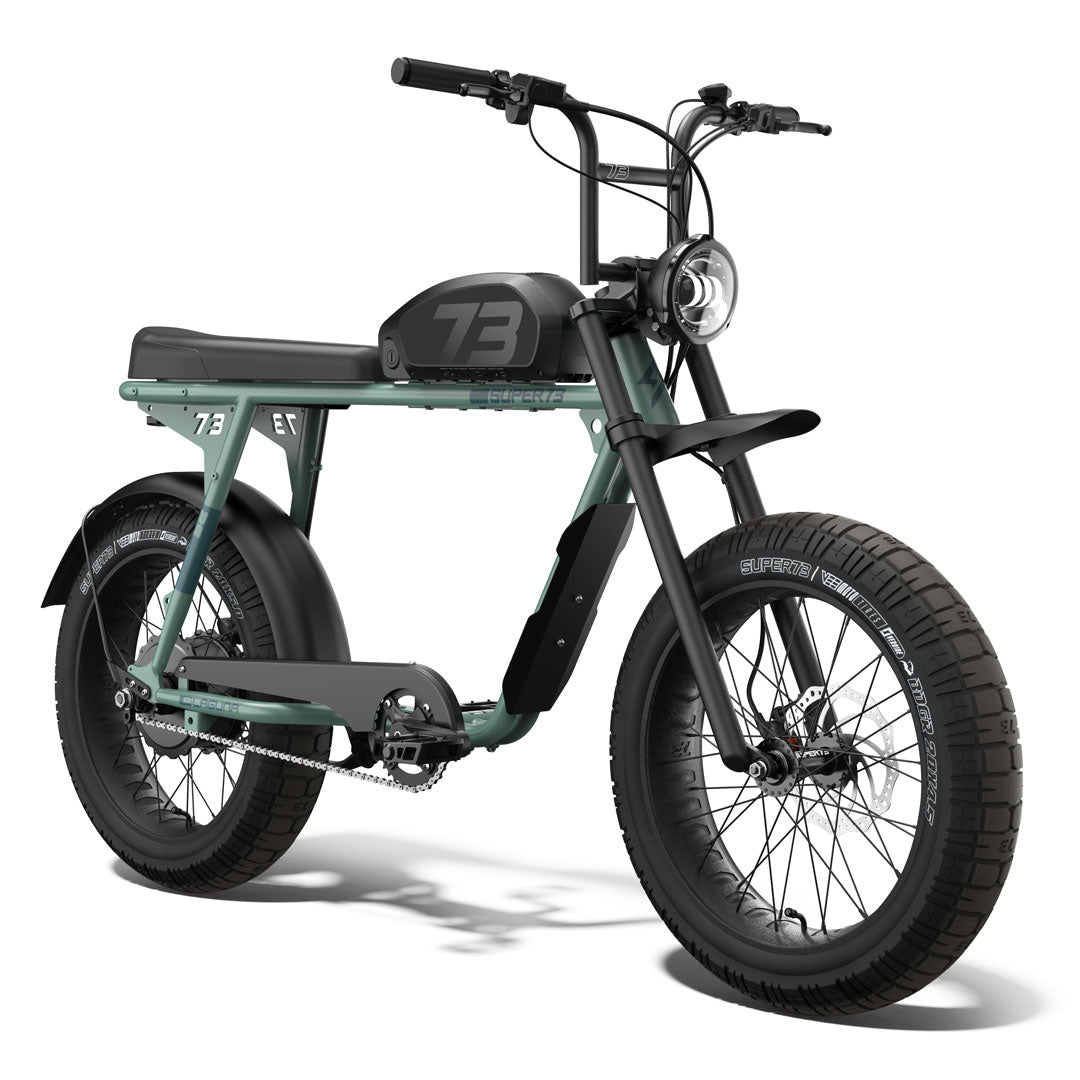 Front view of the SUPER73-S2 Laguna ebike in Agave Green. @color_agave green