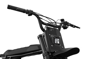Detail shot of the Blain handlebars on the SUPER73-S Blackout SE bike.