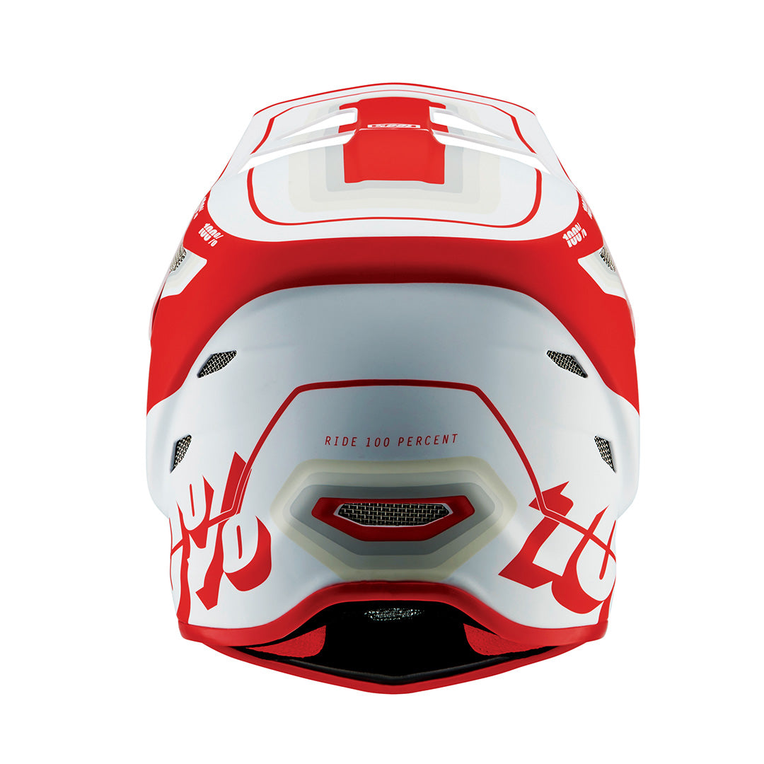 back view of 100% STATUS Youth Helmet - Topenga Red/White