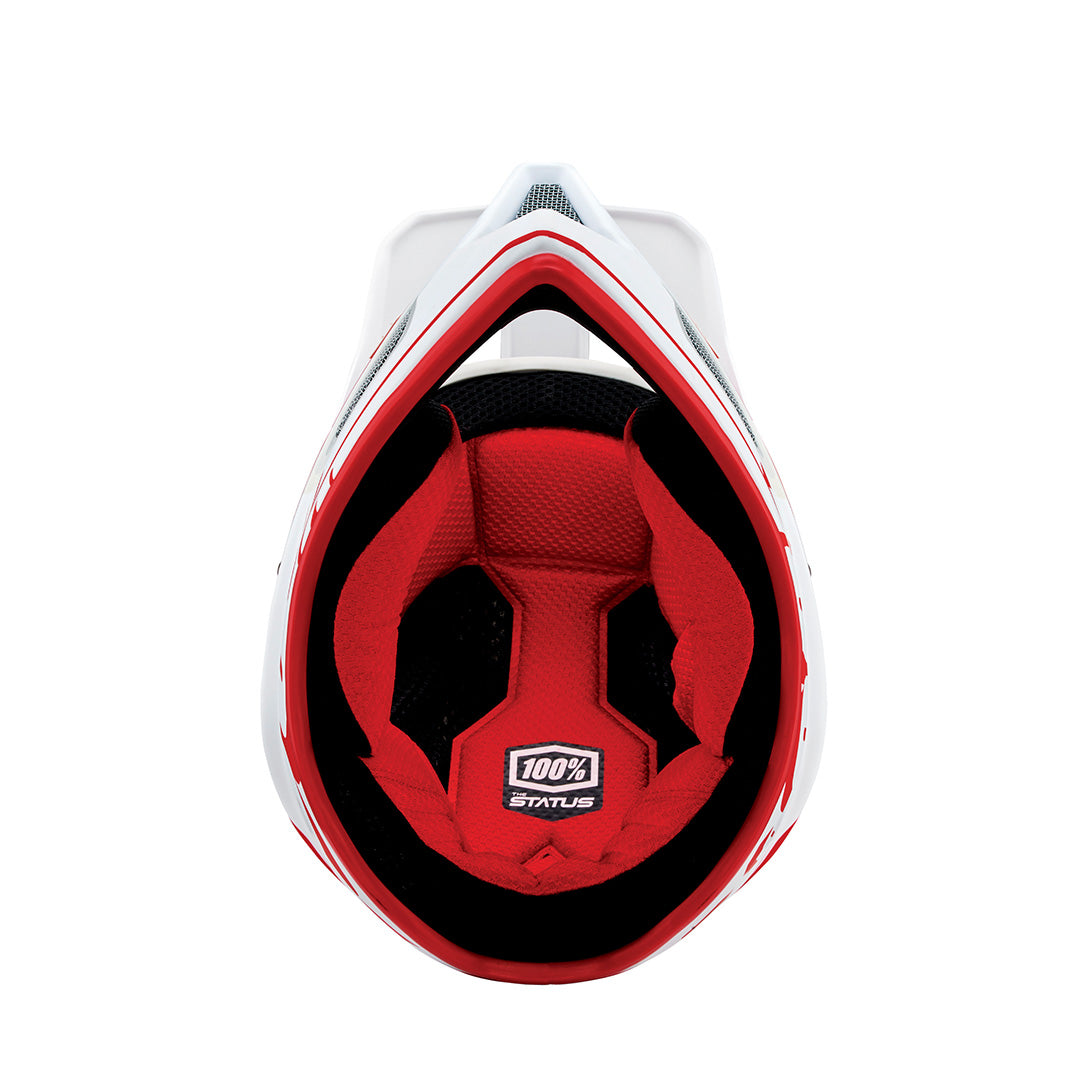 inner view of 100% STATUS Youth Helmet - Topenga Red/White