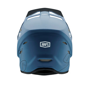 back view of 100% STATUS Helmet - Drop/Steel Blue