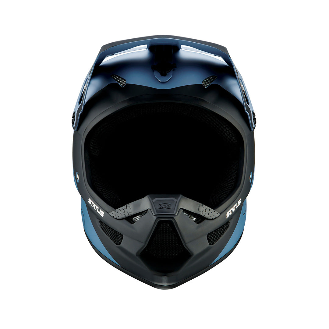 front view of 100% STATUS Helmet - Drop/Steel Blue