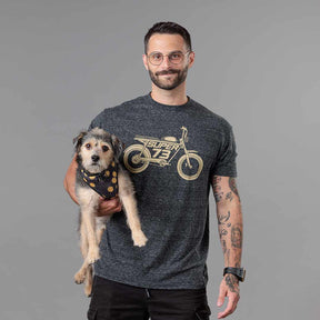 Front view of The Urban Legend Tee (Vintage Black) on male model.