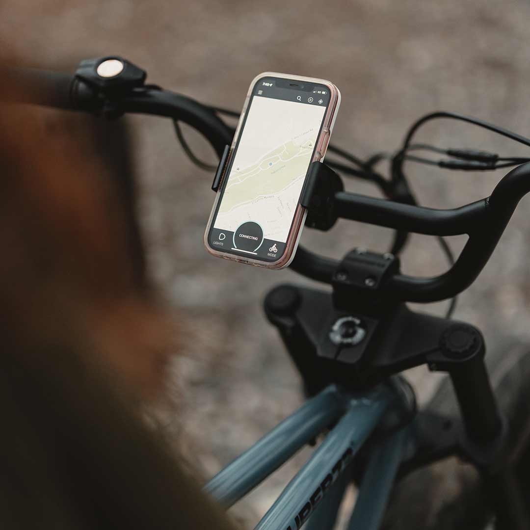 Trackform phone mount being used while on a ride