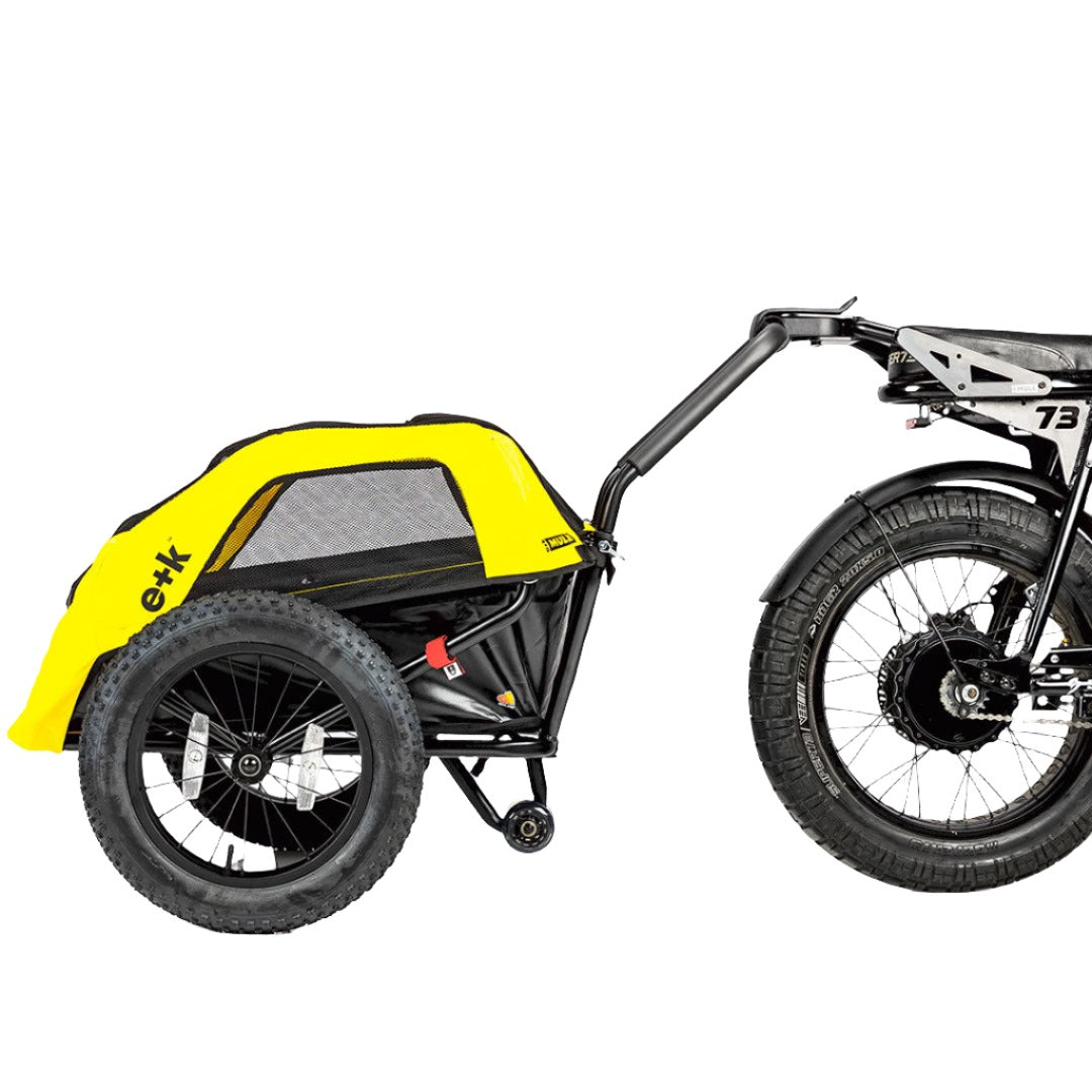 mesh Earth+Kin Ebike Trailer Cover on mule and ebike @cover_mesh