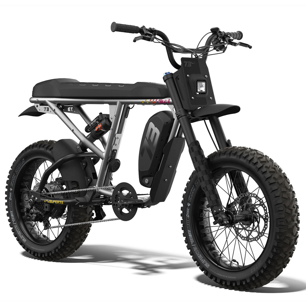 Front view of the SUPER73-R Adventure LE ebike in Speedway. @color_speedway