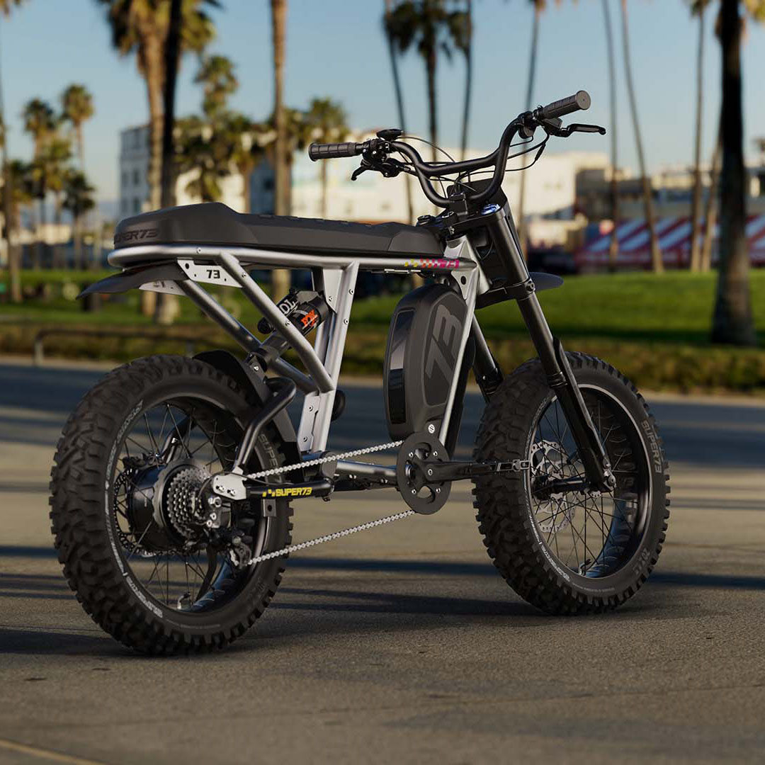 Lifestyle image of the SUPER73-R Adventure LE ebike in Speedway