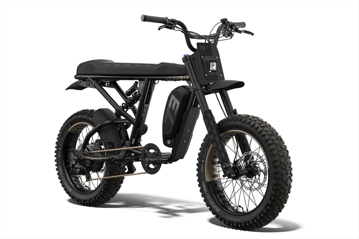 Front view of the SUPER73-R Adventure SE ebike in Bandit. @color_bandit