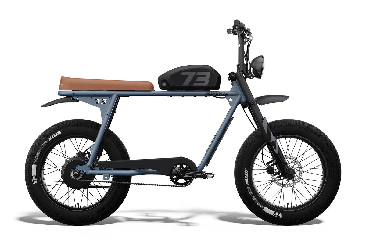 Side view of the SUPER73-S2 SE ebike in Panthro Blue. @color_panthro blue