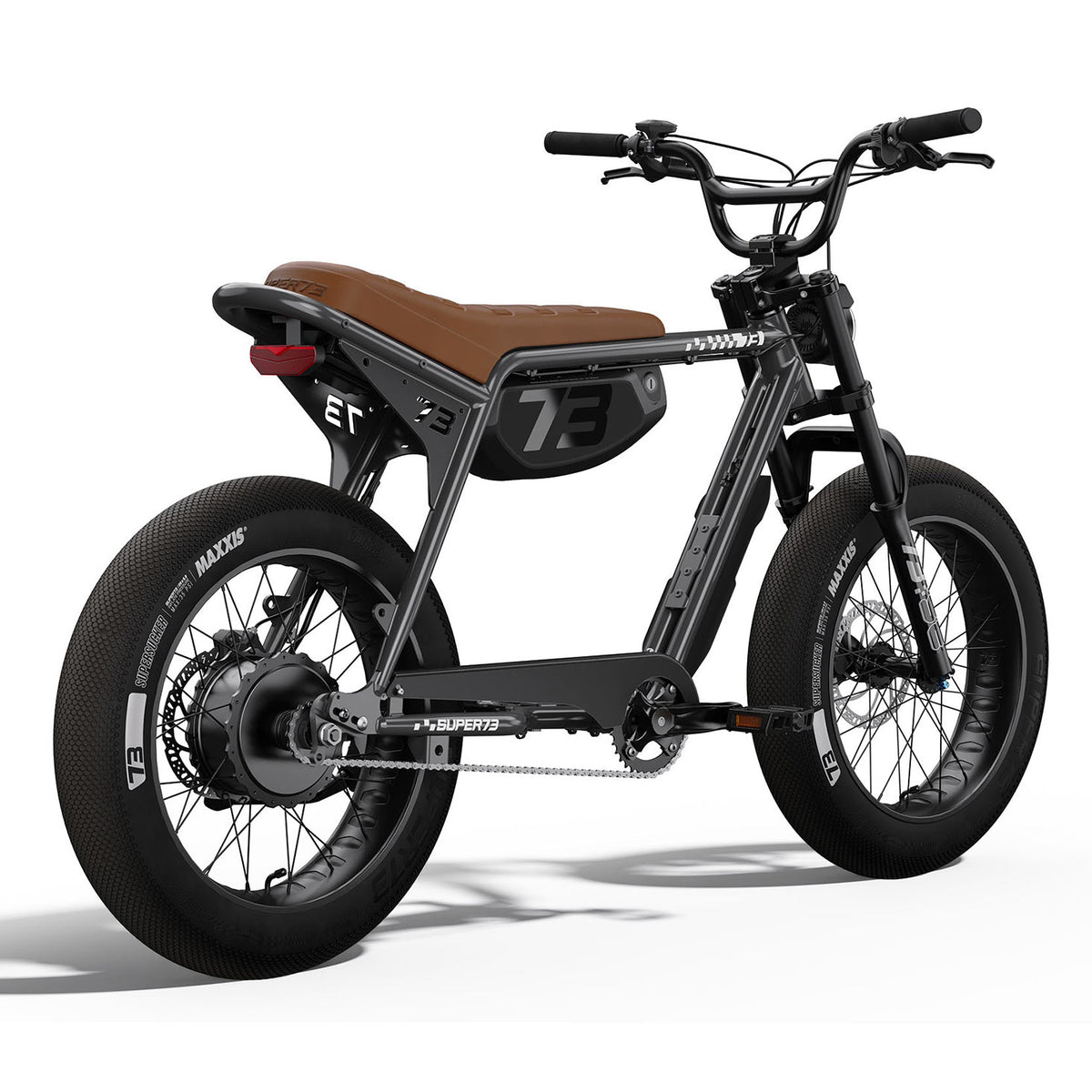 Rear view of the SUPER73-ZX SE ebike in Palladium. @color_palladium