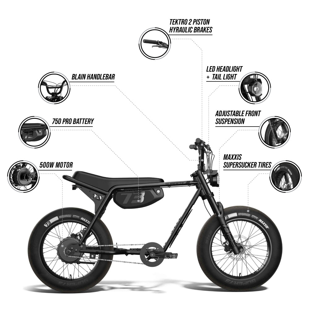 Mobile view infographic detailing features of the SUPER73-ZX SE Legacy Series ebike