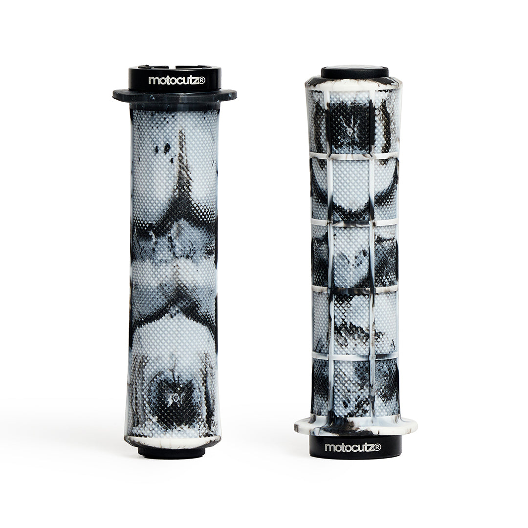 MotoCutz Mid Flange Bolt-On Grips in White Dye