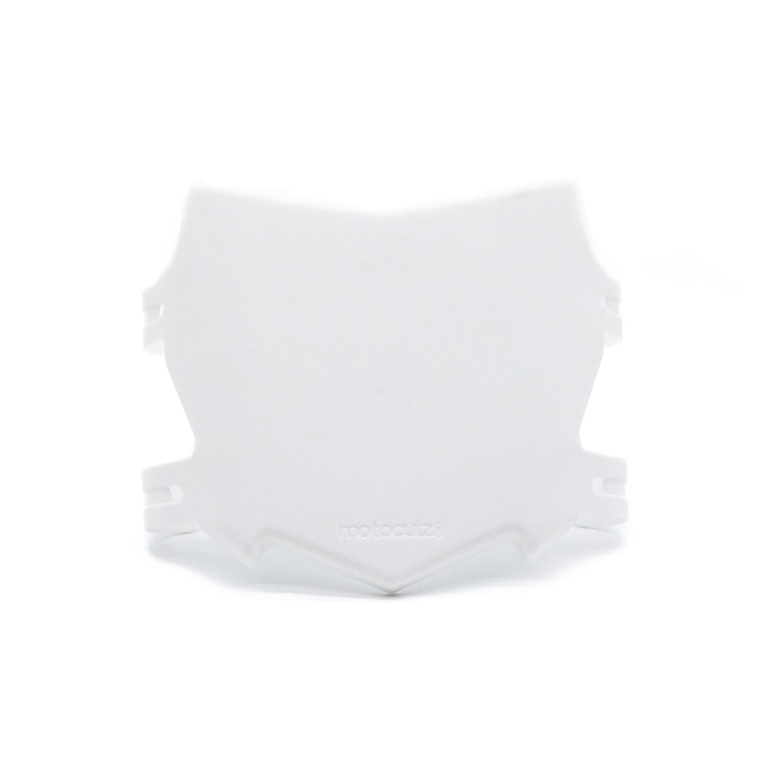 Full front view of the OG MotoCutz Front Plate in White