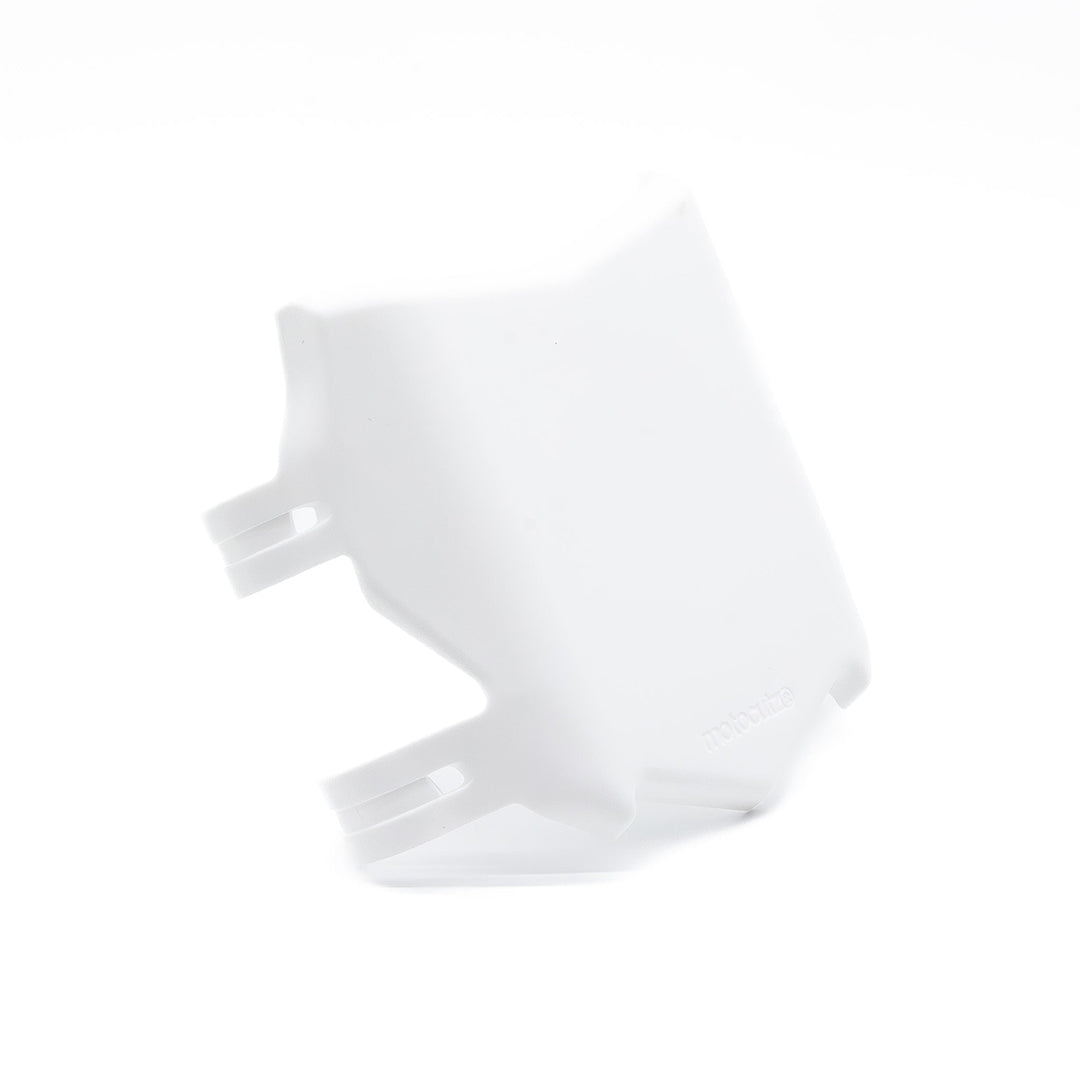 Left view of the OG MotoCutz Front Plate in White