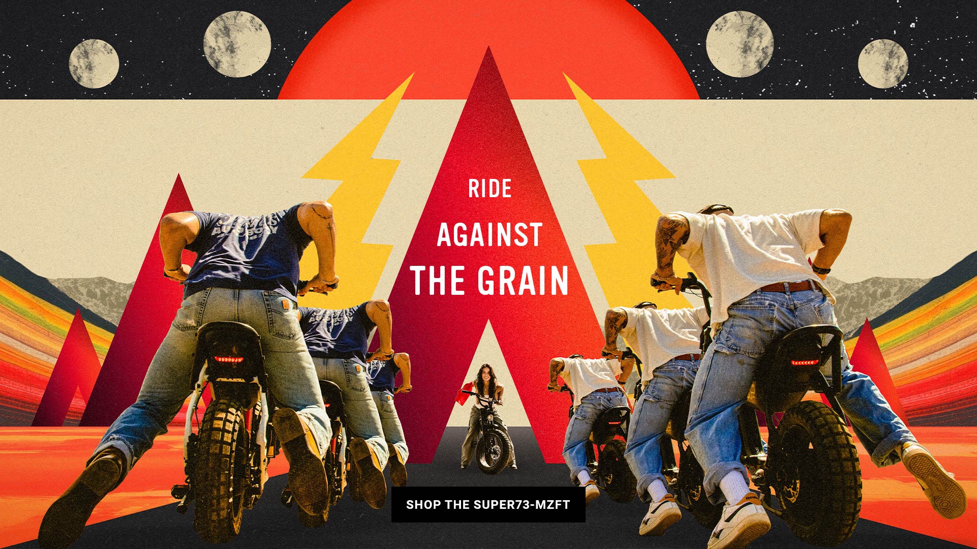 Ride Against the Grain | Click to shop the SUPER73-MZFT