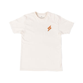 flat image of Electric Surf Tee front logo in natural
