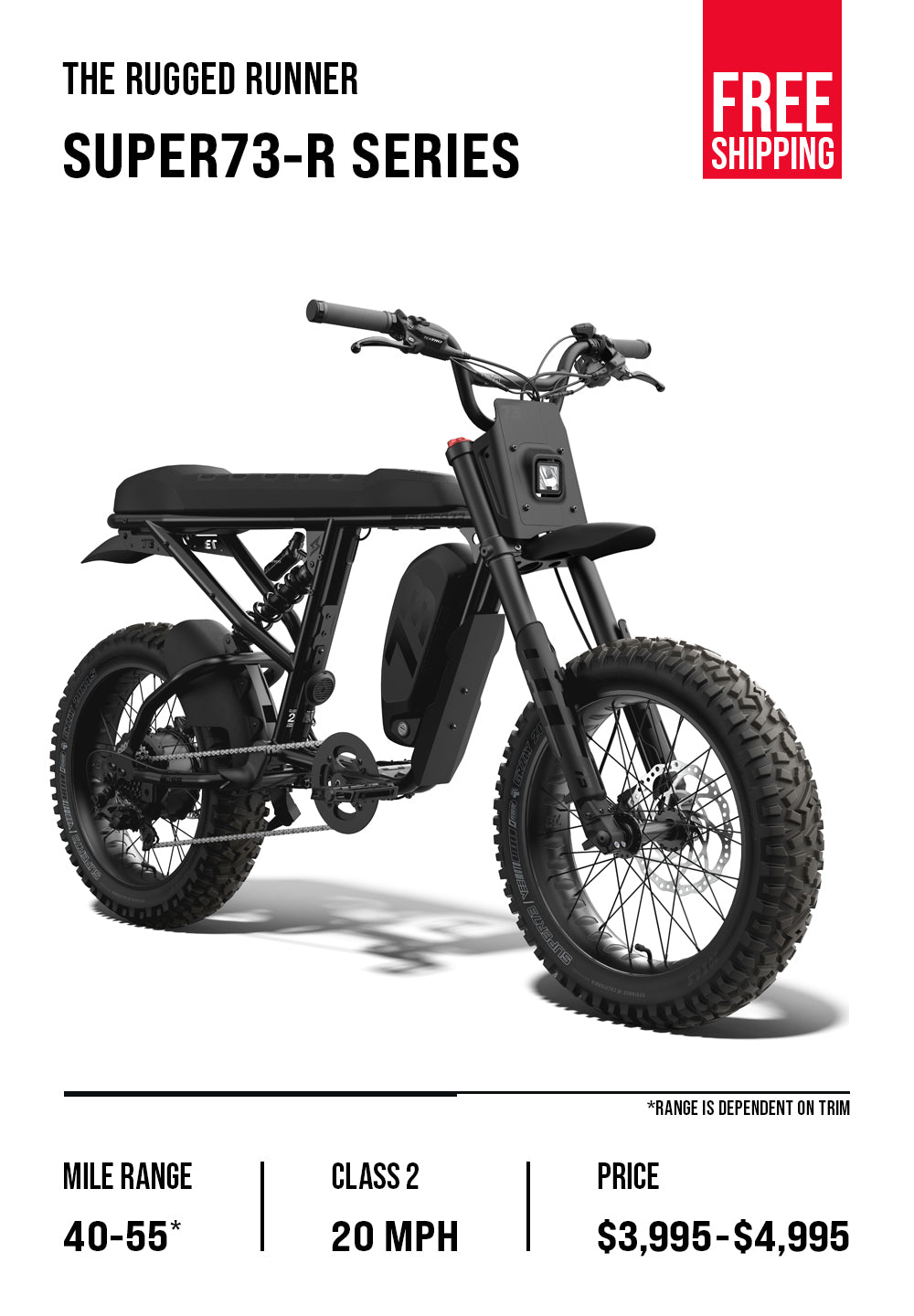 R-Series overview graphic which lists details like price range, top speed, and battery range.