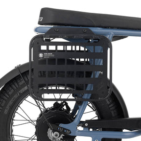 Side view of S2 Side Rack on Super73 ebike set to white background.