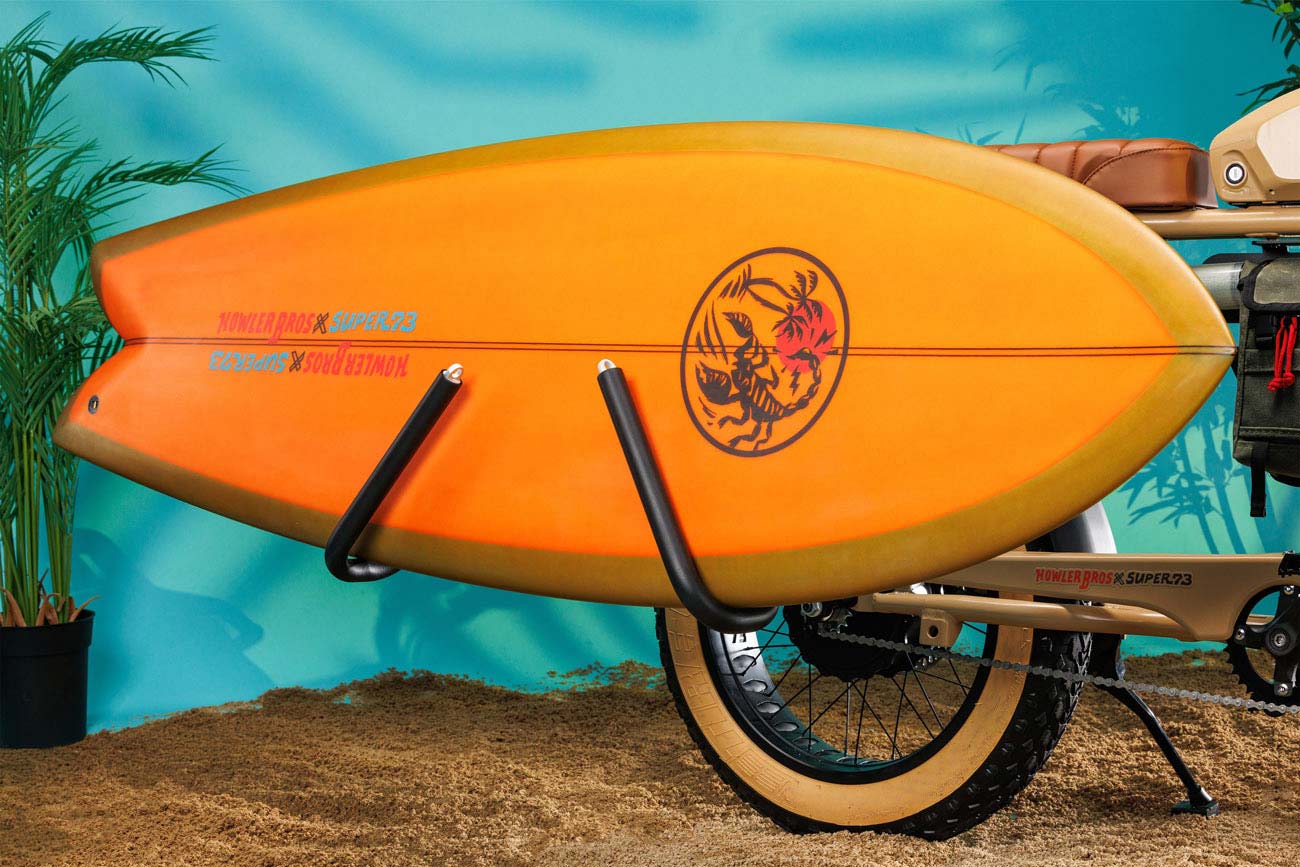 SUPER73 x Howler Brothers hand painted Almond surfboard