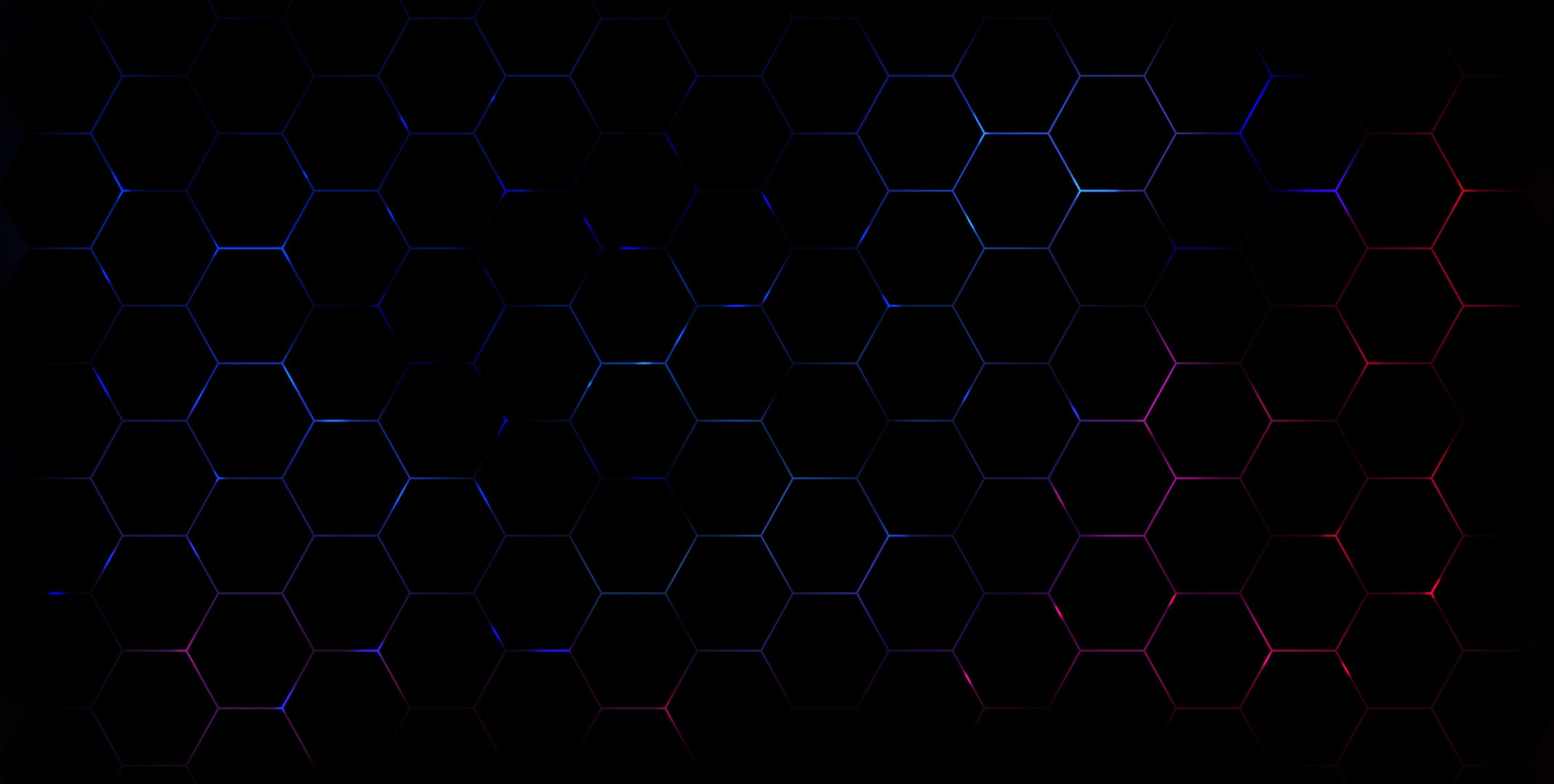 Black and neon hexagon background