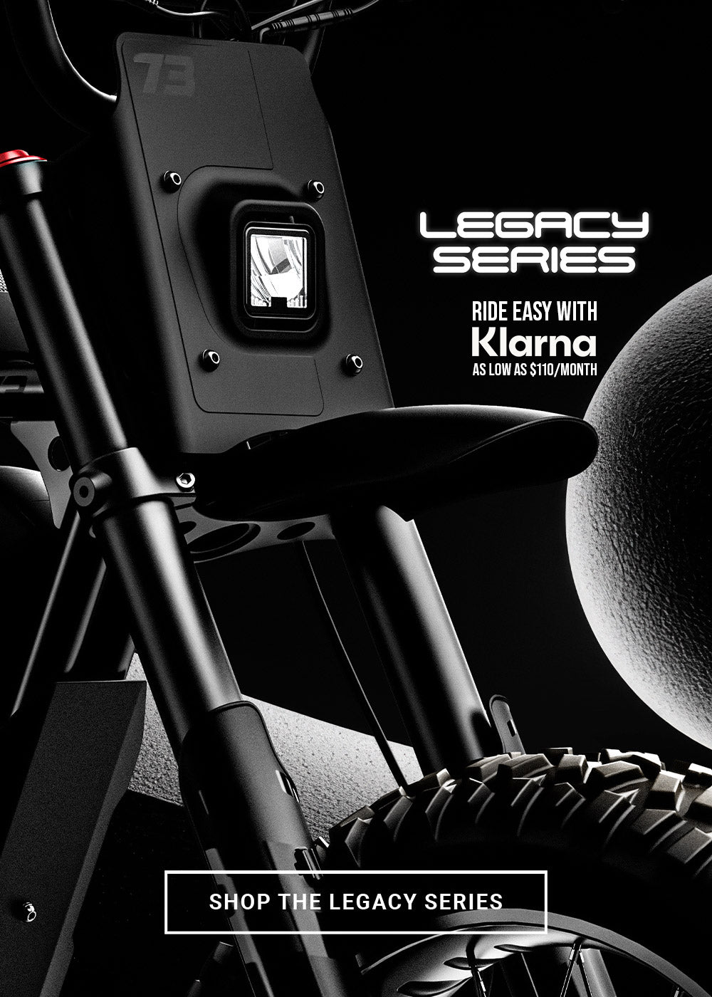 Mobile view Legacy Series promotional banner with Klarna messaging