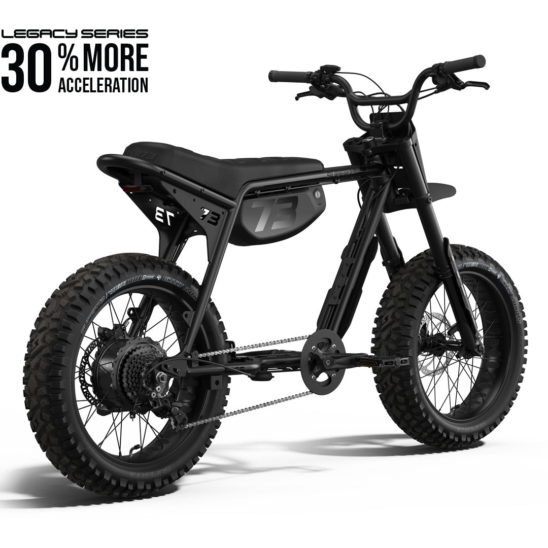 Rear view of the SUPER73-Z Adventure SE Legacy Series ebike in blackout @color_blackout