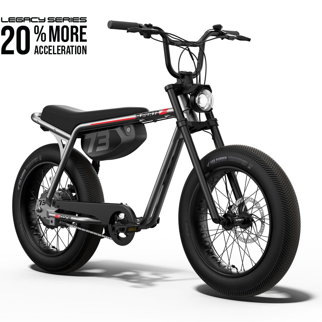 Front view of the SUPER73-Z Miami Core Legacy Series ebike in metallic aluminum @color_metallic aluminum