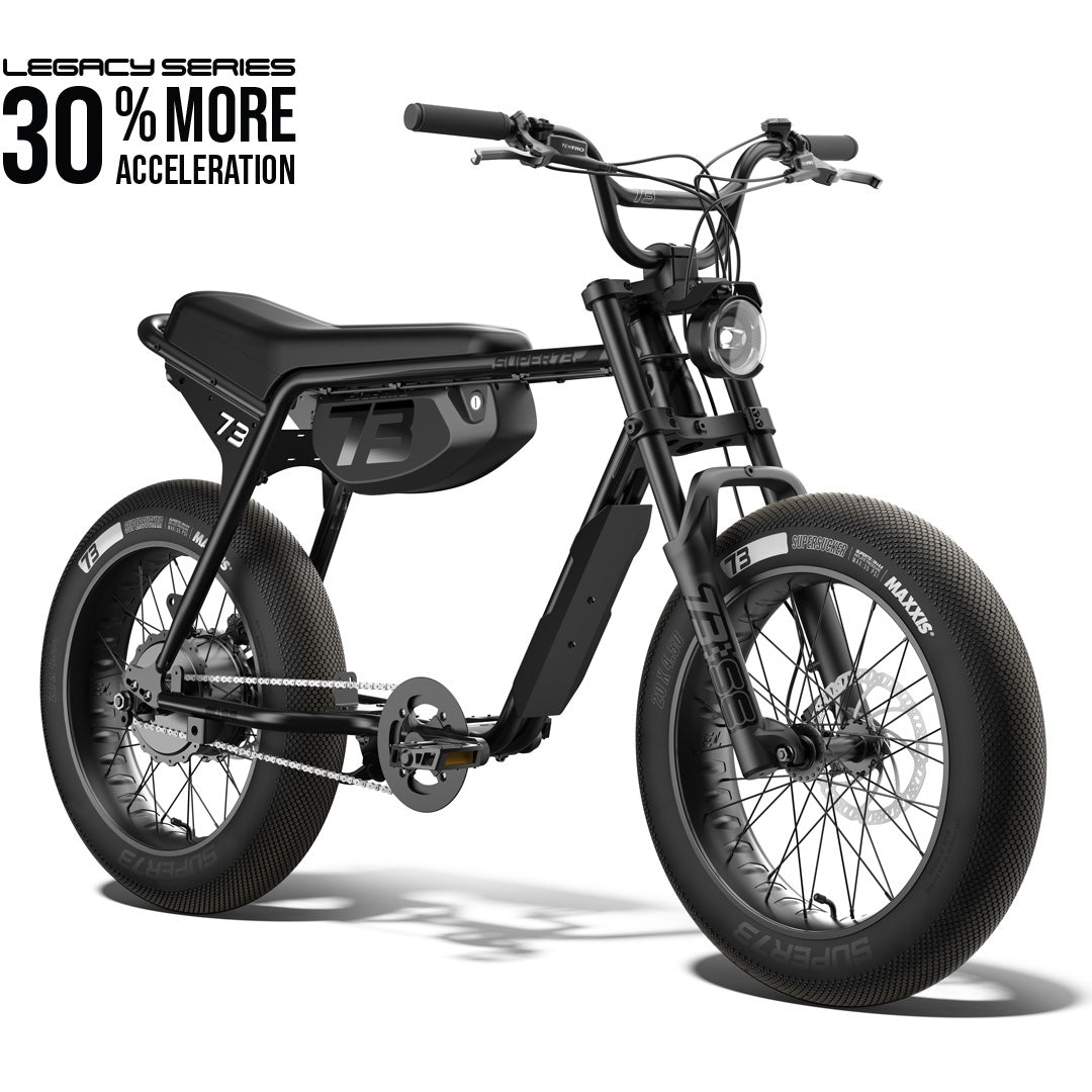 Front view of the SUPER73-ZX SE Legacy Series ebike in blackout @color_blackout