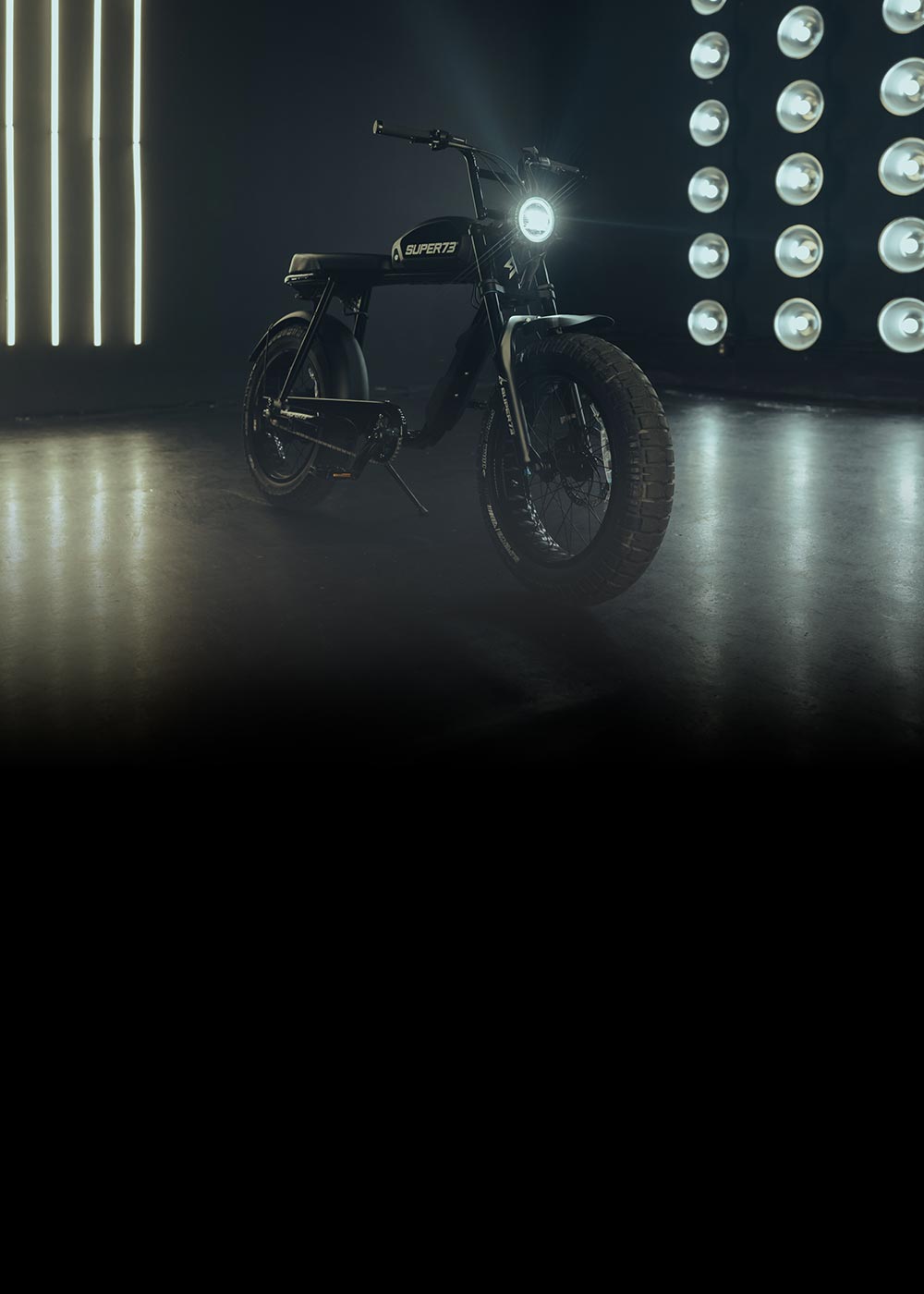 Stylized image of the S2 Obsidian with its headlight on.