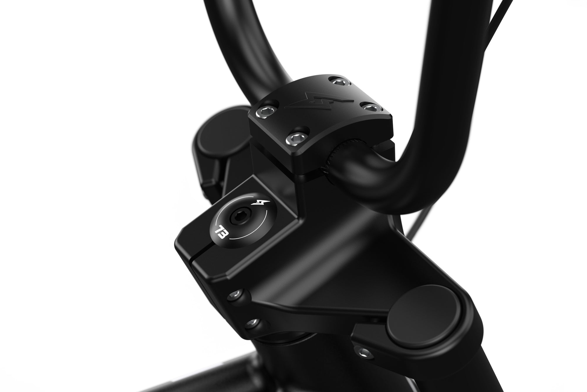 Closeup View of Z Miami: Obsidian Black, Super73 ebike handlebar mount