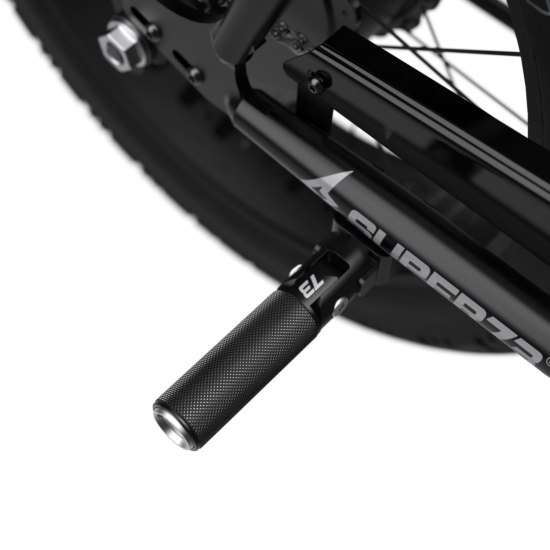 alternative view of Folding peg with aluminum cap on bike