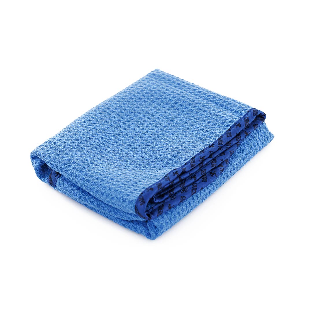 Studio image of SUPER73 x Chemical Guys Waffle Weave Glass and Window Microfiber Towel without packaging