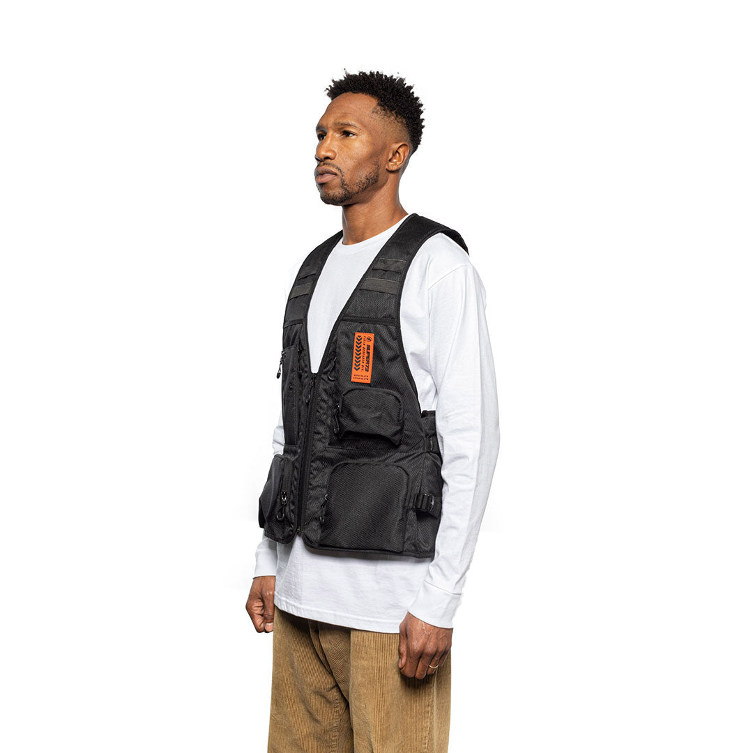 Vest on model with white background. View 3