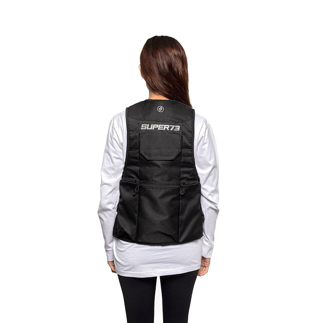 Vest on female model with white background. View 2