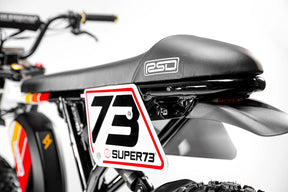 Closeup of the RSD-RX: RSD x Super73-RX Malibu number plate
