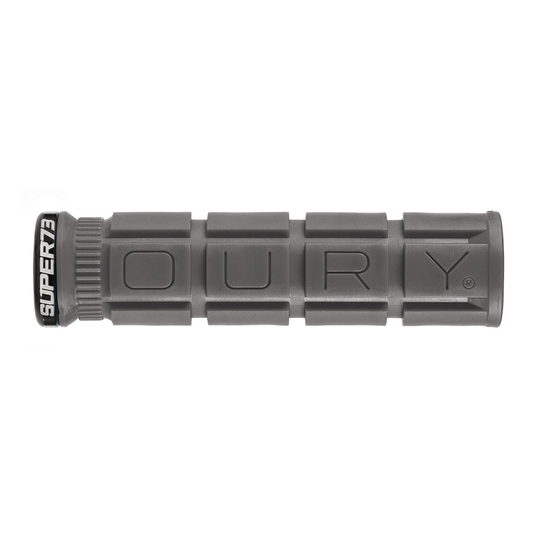 Graphite SUPER73 x Oury Single-Sided Locked-On V2 Grip on white background.